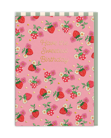 Sweetest Strawberry Birthday Card