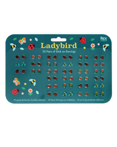 Ladybird Stick on Earrings Set of 30