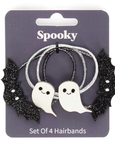 Spooky Glitter Hair Bands Set of 4