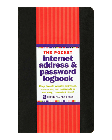 Pocket Sized Internet Address and Password Logbook in Black