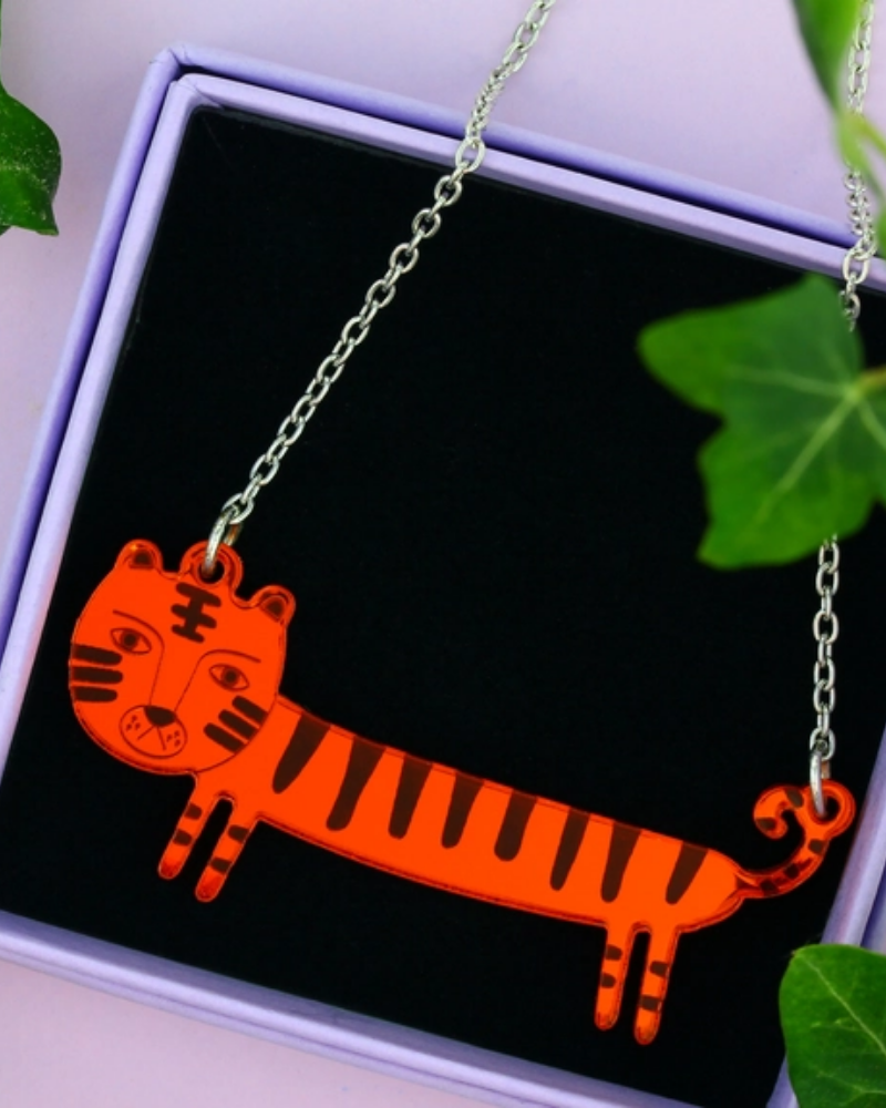 Orange Tiger Sausage Necklace