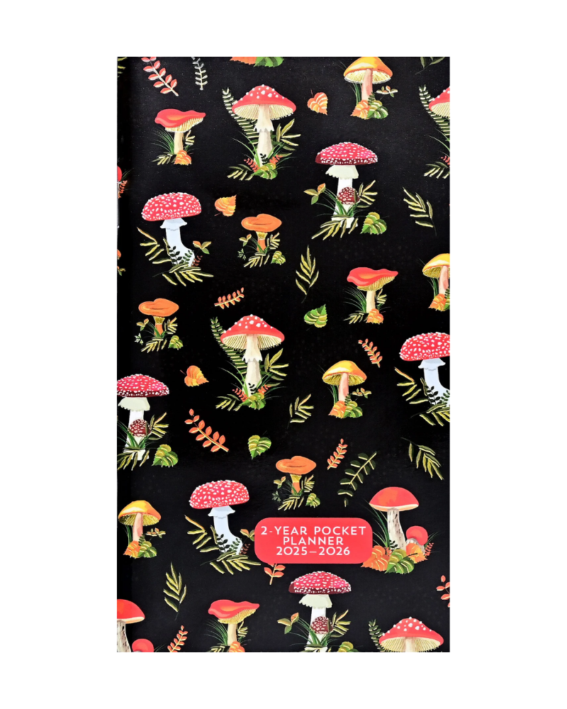 Mushrooms 2025 to 2026 2 Year Pocket Planner