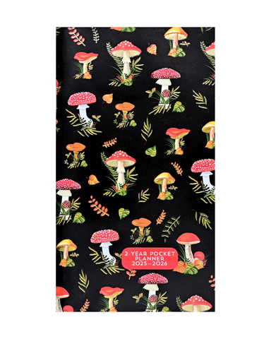 Mushrooms 2025 to 2026 2 Year Pocket Planner