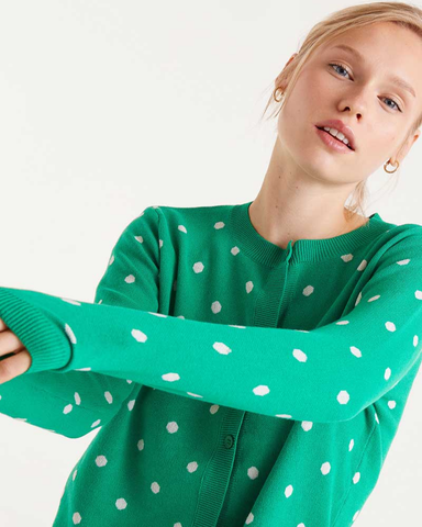 Green Polka Dot Cardigan