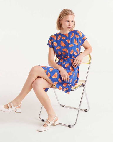 Orange Print Tea Dress