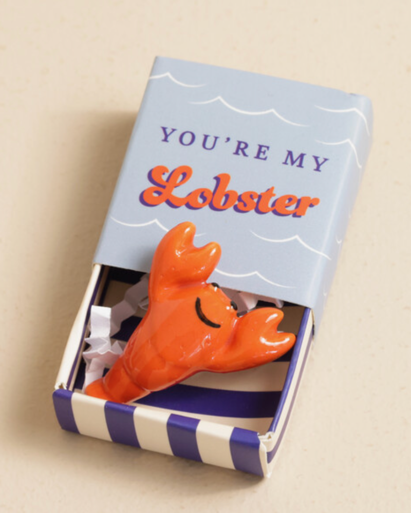 You're My Lobster Tiny Ceramic Matchbox Token