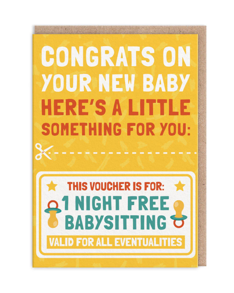 Babysitting Voucher Greeting Card