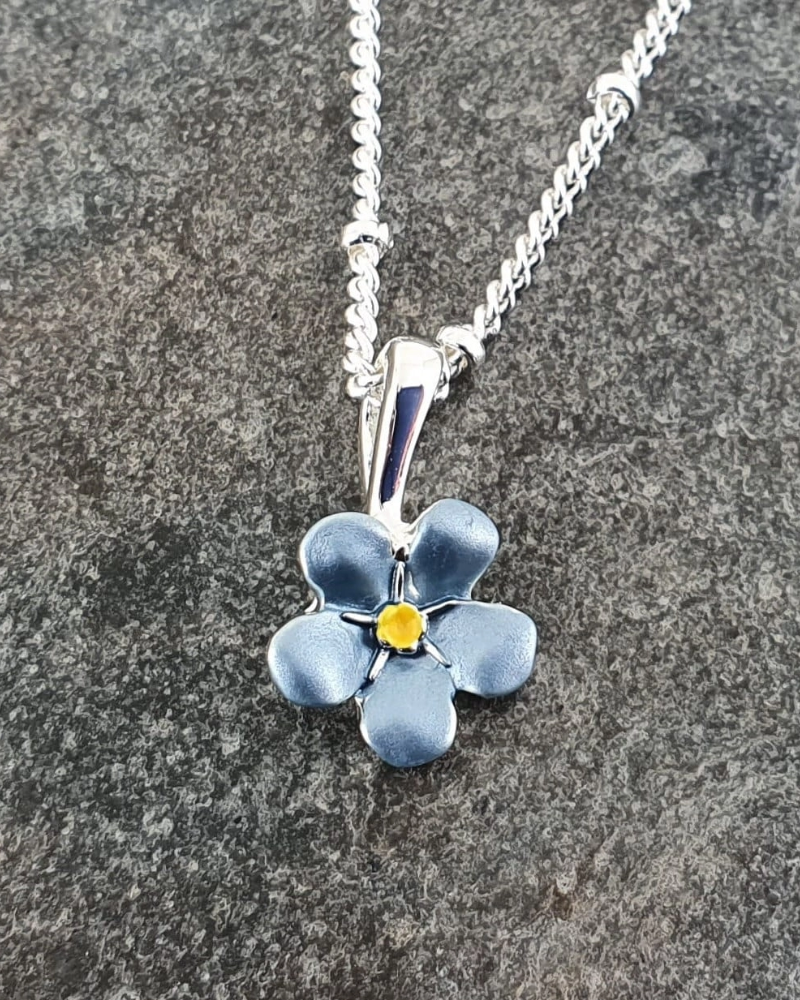 Forget Me Not Mini Flower Pendant Necklace