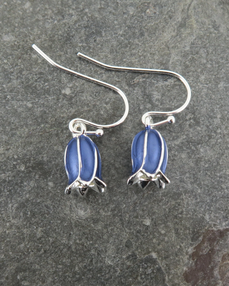 Bluebell Flower Drop Earrings in Gold & Silver