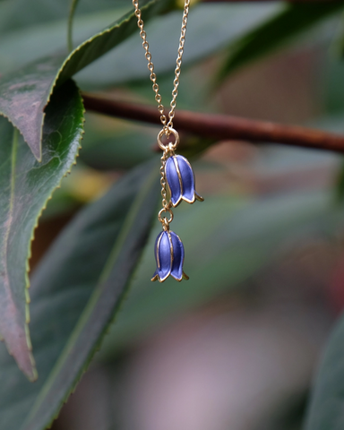 Bluebell Flower Double Pendant Necklace