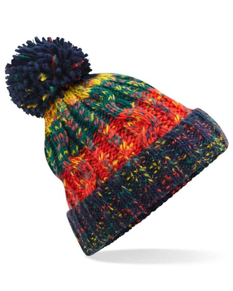 Beechfield Corkscrew Pom Pom Beanie - Assorted Colours