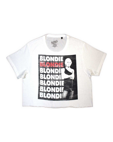 Blondie Ladies Cropped T-Shirt: Stacked Logo