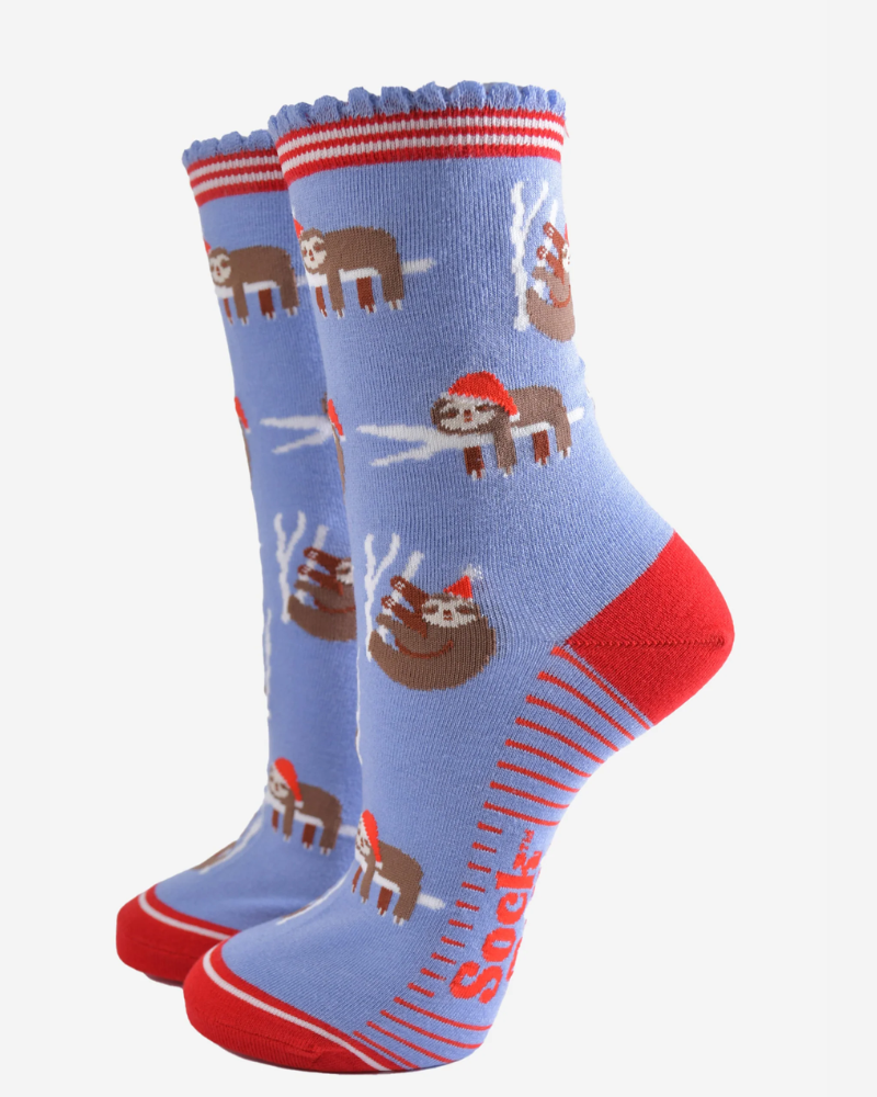 Christmas Sloth | Ladies Bamboo Socks