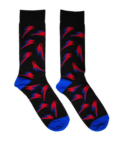 David Bowie Unisex Socks: Black Flash