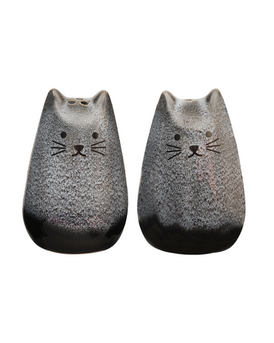 Mojave Stoneware Cat Salt & Pepper Set