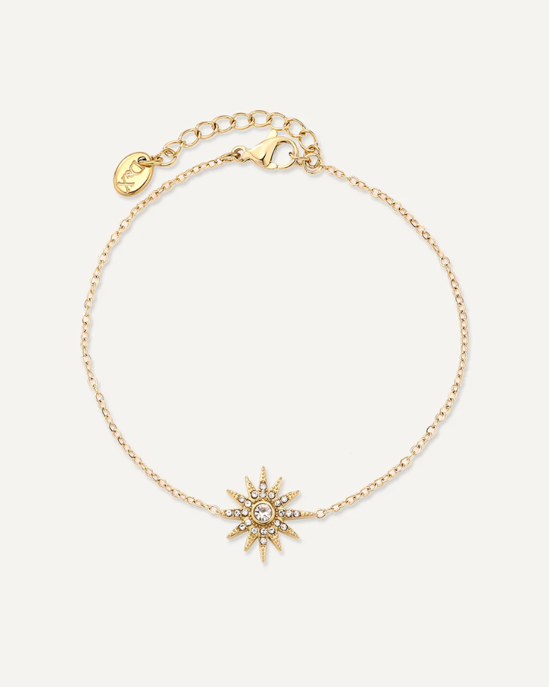 Vibes Sunburst Clasp Bracelet in 18K Gold