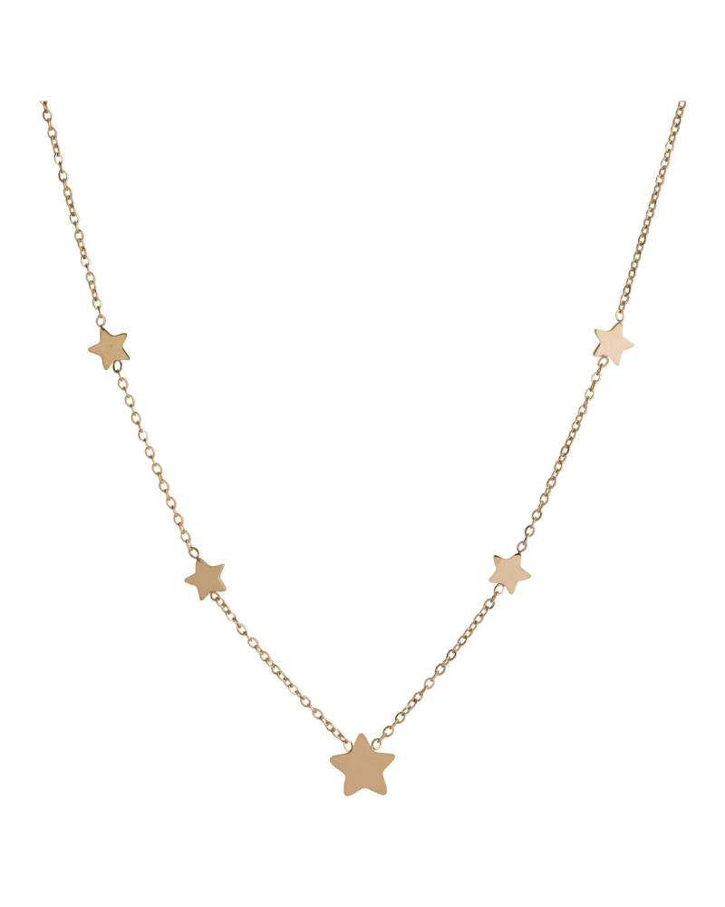 Keira Multi Star Gold Short Chain Necklace