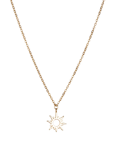 Keira Sol Sun Charm Short Necklace Gold