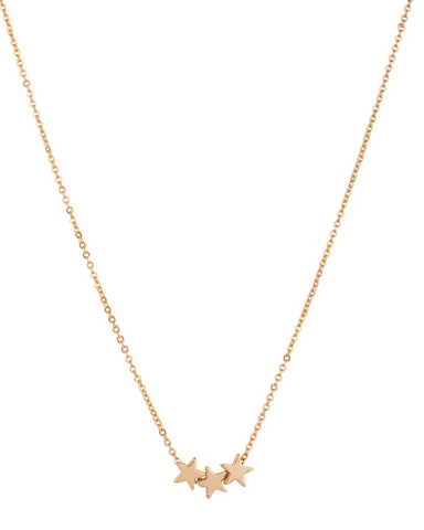 Keira Triple Star Necklace Gold