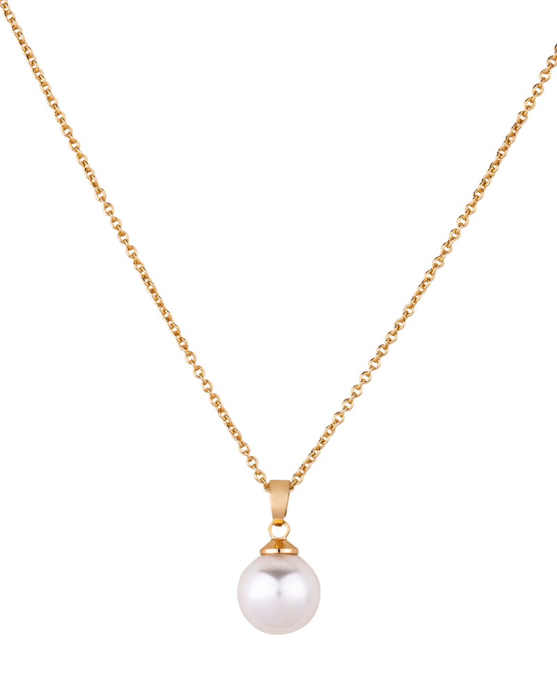 Audrey Mother of Pearl Pendant Necklace Gold