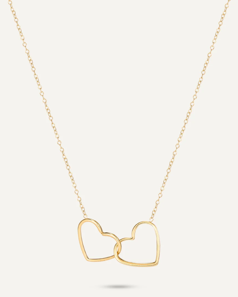 Vibes Interlocking Hearts Chain Clasp Necklace in 18K Gold