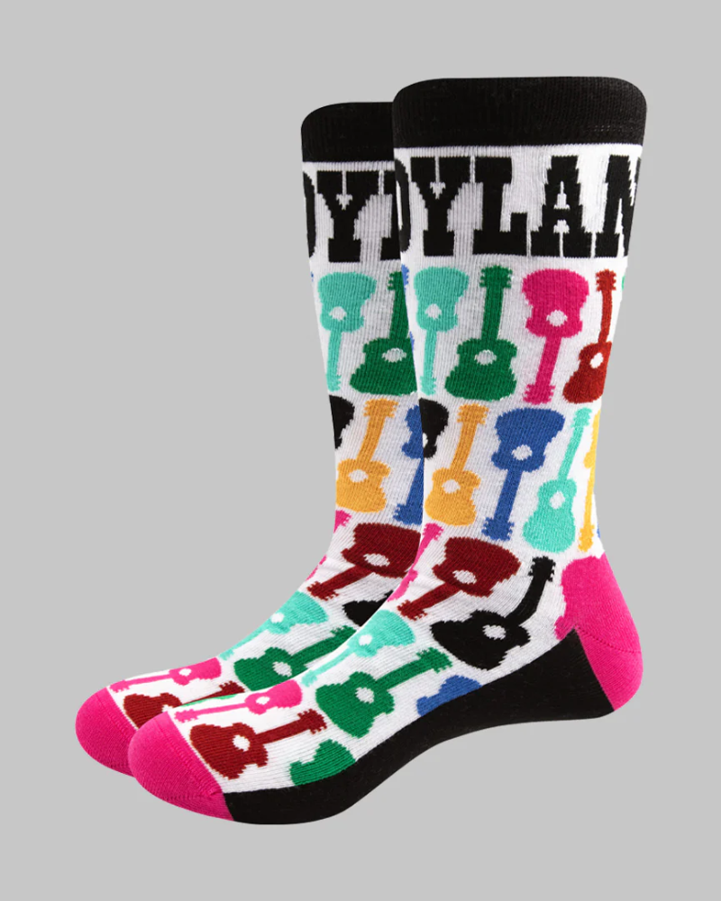 Bob Dylan Unisex Ankle Socks: Guitar Pattern