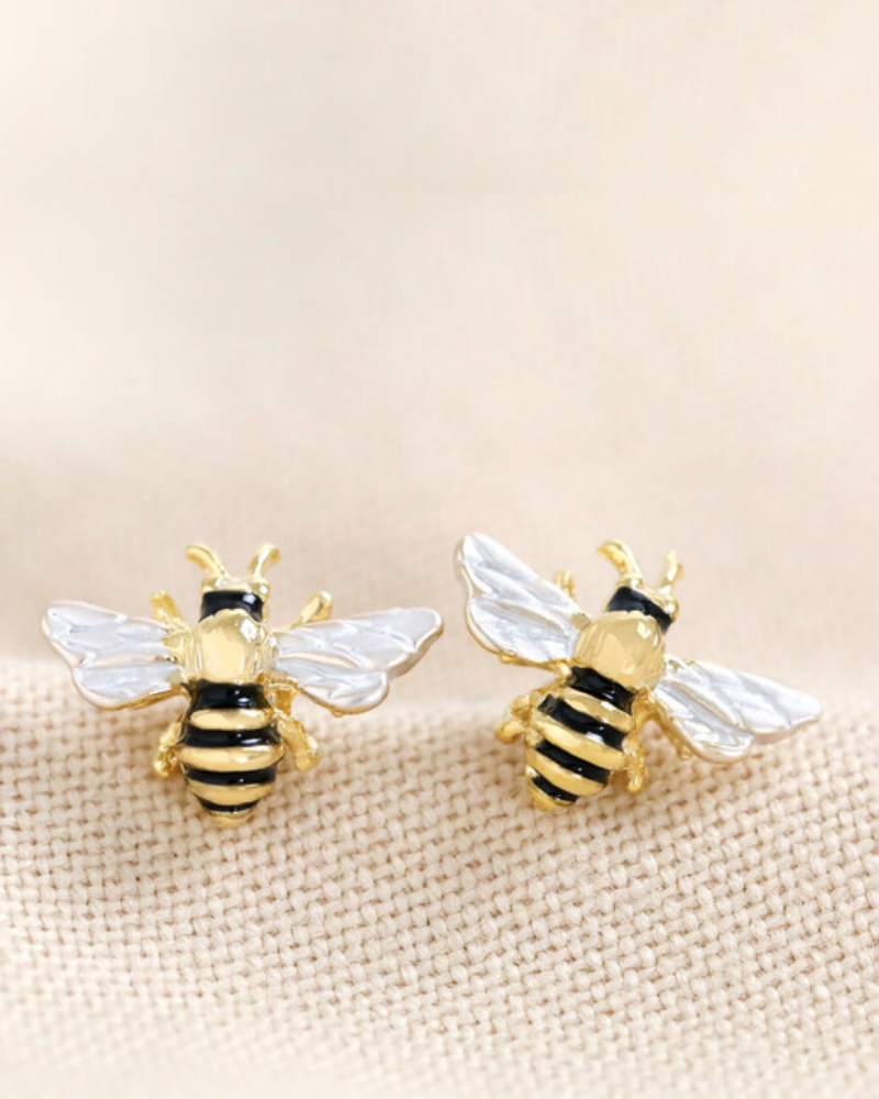 Enamel Bee Stud Earrings