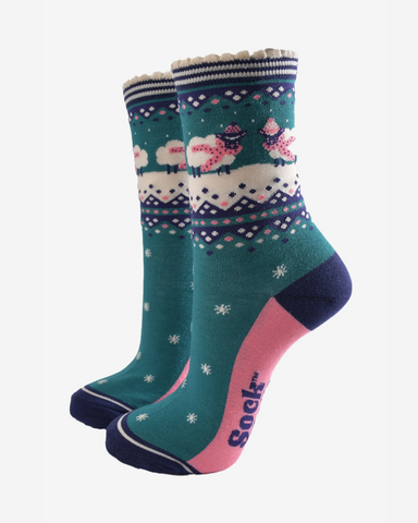 Fair Isle Sheep | Ladies Bamboo Ankle Socks