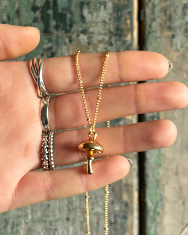 Forage Gold Mushroom Necklace