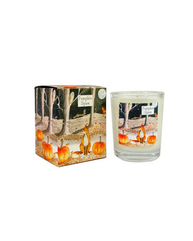 Fox Pumpkin Spice Scented Illustrated Candle Wildlife Collection