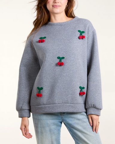 Flocking 3D Cherries Sweatshirt