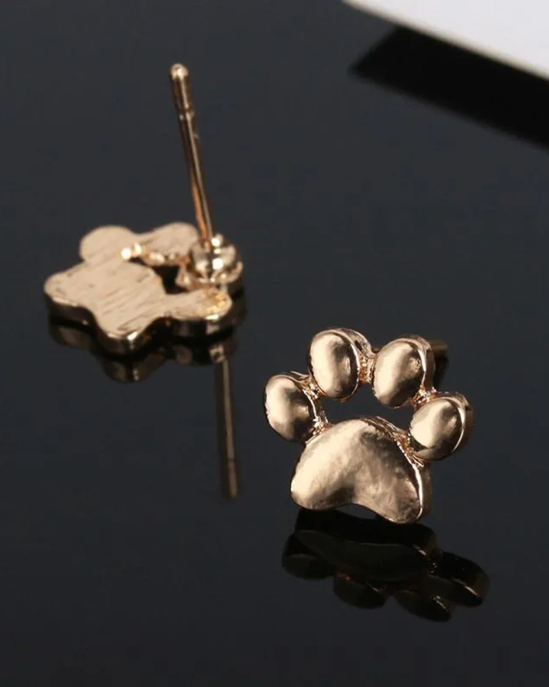 Paw Print Stud Earrings