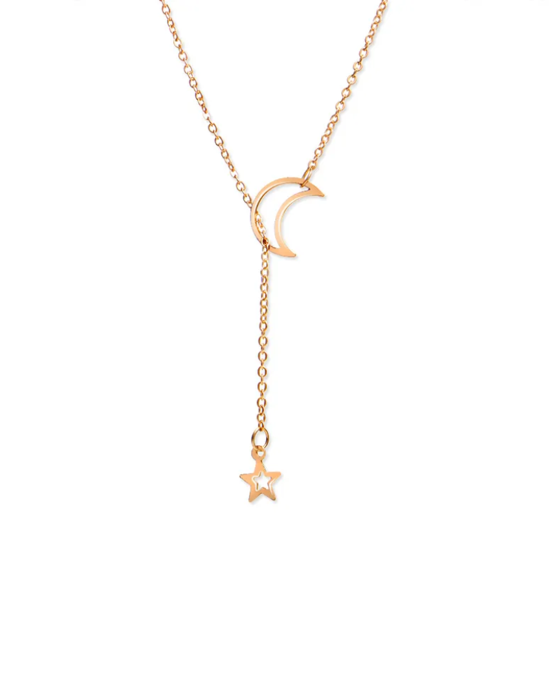 Gold Crescent Moon/ Star Laryat