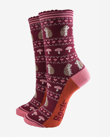 Fair Isle Hedgehogs | Ladies Bamboo Socks