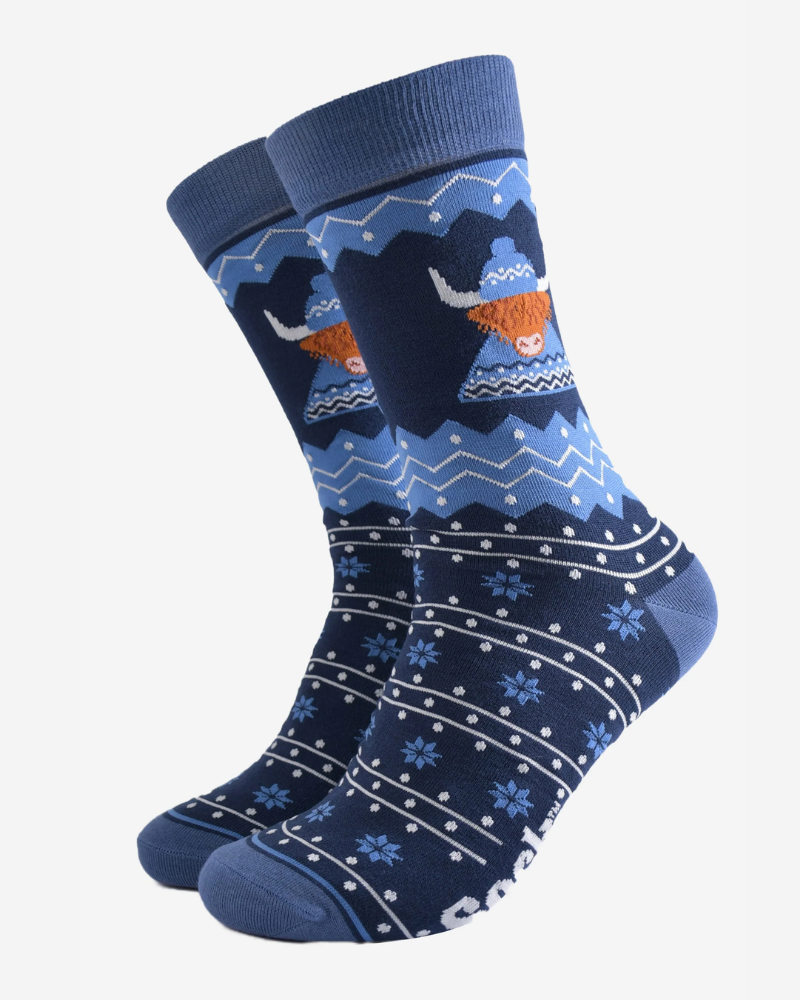 Highland Cow in Hat | Men's Bamboo Socks