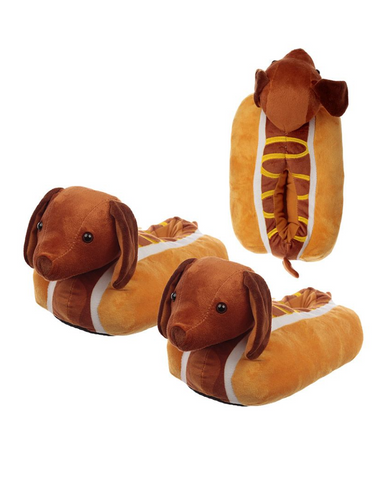 Hot Dog Dachshund Slippers One Size