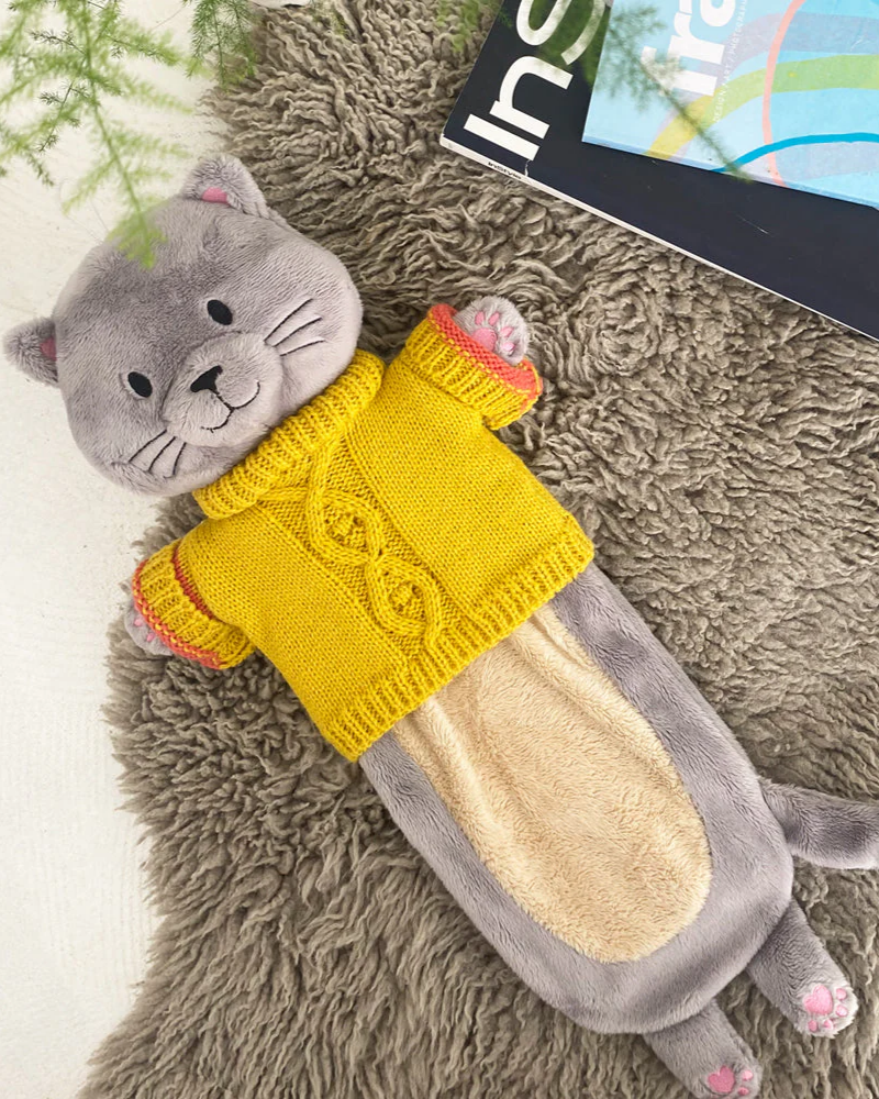 Long Cat in Jumper Hot Water Bottle