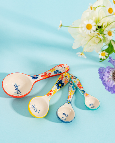 Folk Floral Set Of 4 Measuring Spoons