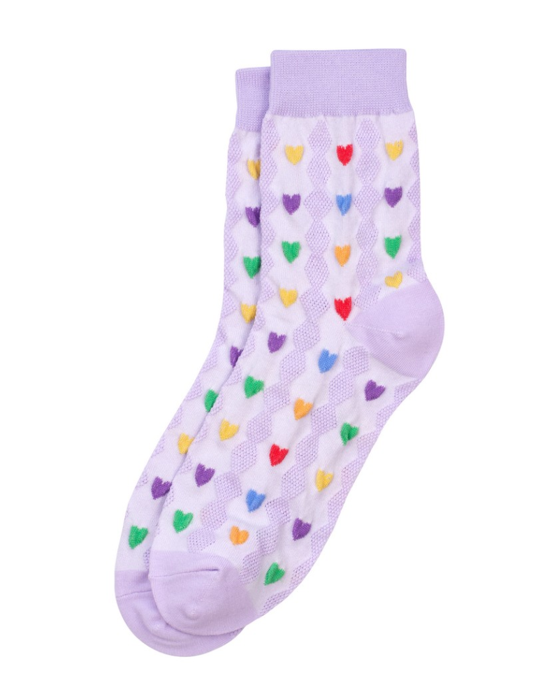 Lilac Party Heart Ladies Socks