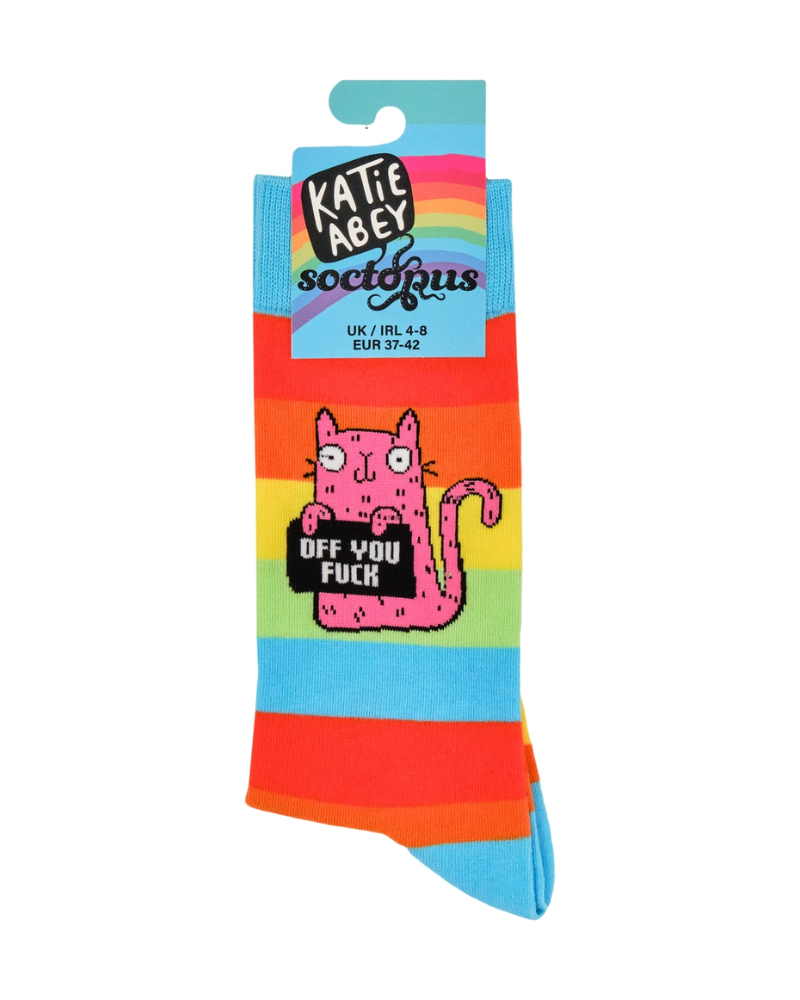 Off You Fuck Rainbow Mens Crew Socks