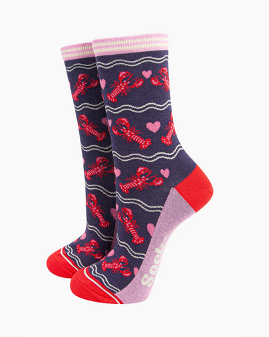 Lobster Love Stripe Ladies Socks