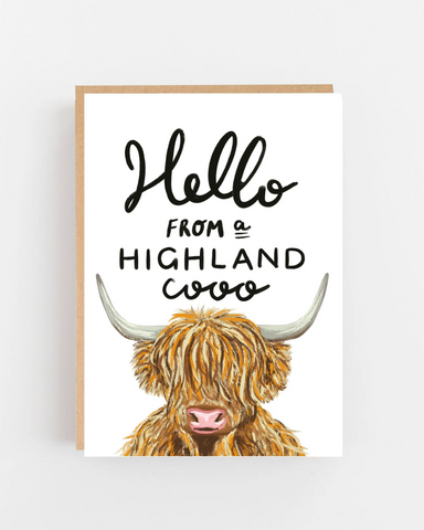 Hello from a Highland Cooo Greeting Card