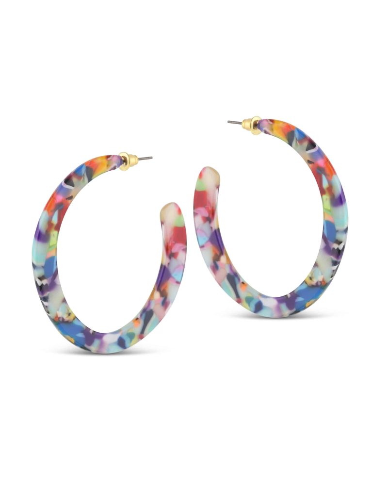 Olivia Semi Cut-Out Hoop Resin Earrings