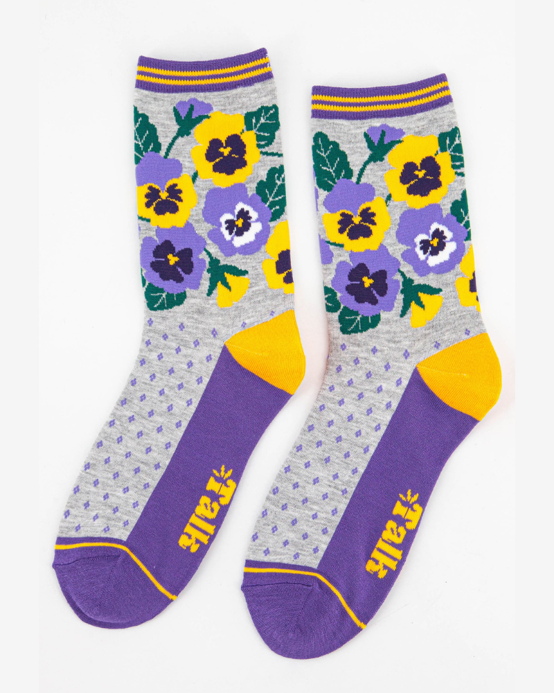 Pansy Floral | Unisex Bamboo Socks