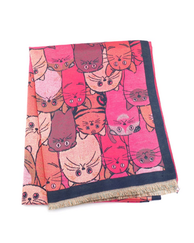 Pink Manga Cats Scarf