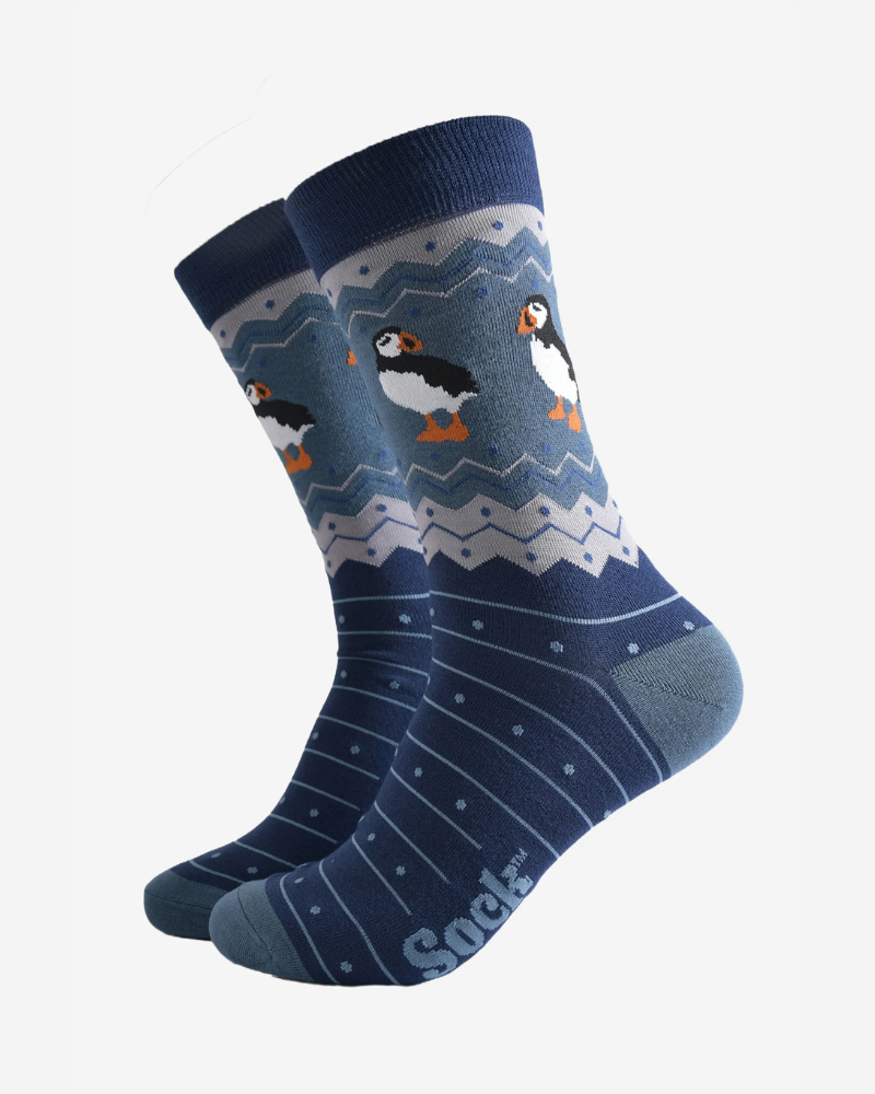 Fair Isle Puffin | Men's Bamboo Socks