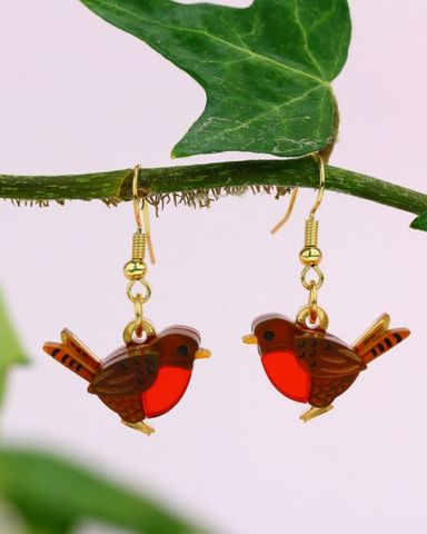 Robin Bird Drop Earrings