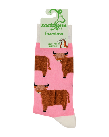 Och Aye the Moo Highland Cow Ladies Crew Socks