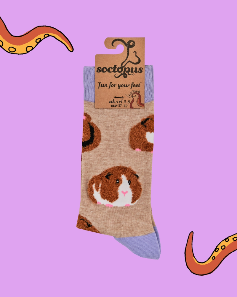 Fluffy Guinea Pig Ladies Crew Socks