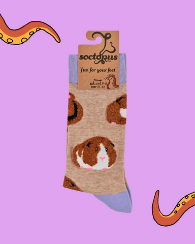 Fluffy Guinea Pig Ladies Crew Socks